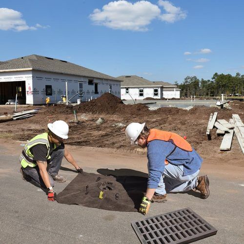 Ultimate Drain Guard_Installing on Construction Site